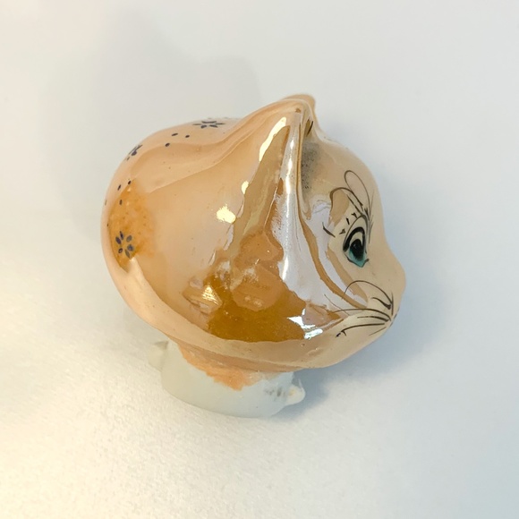 Vintage Maneki Neko Chinese Iridescent Lucky Cat Teapot - Picture 9 of 10